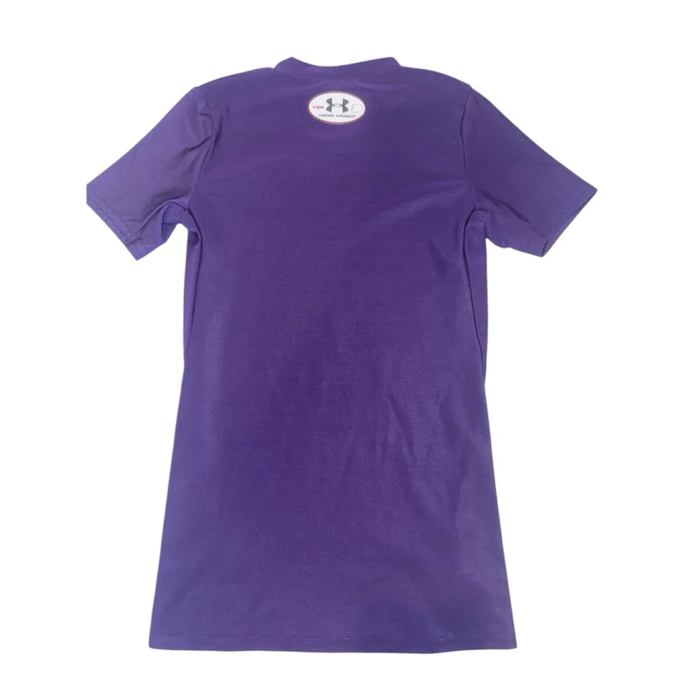 Boys Under Armour Short Sleeve Tee M Purple White